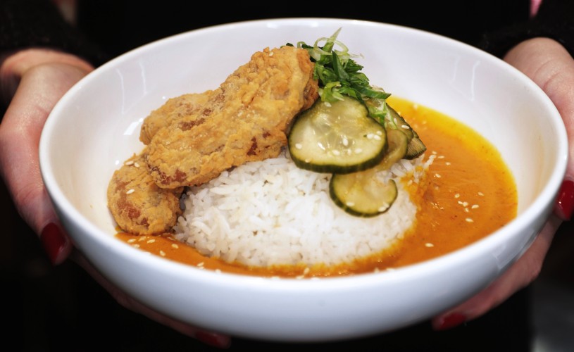 Vegan chicken katsu curry from Woky Ko